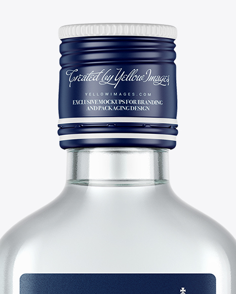 Clear Glass Vodka Bottle Mockup - Front View - Free Download Images