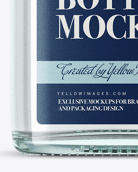 Clear Glass Vodka Bottle Mockup - Front View - Free Download Images