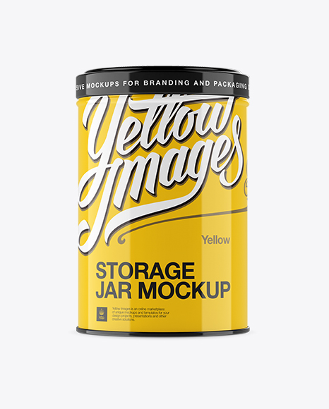 Glossy Storage Jar Mockup   Front View PSD #2