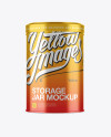 Metallic Storage Jar Mockup - Front View - Free Download Images High