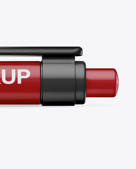 Matte Click Pen Mockup   Side View PSD #1
