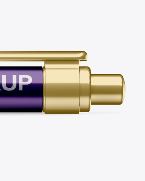 Metallic Click Pen Mockup   Side View PSD #1