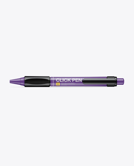 Glossy Click Pen Mockup - Top View