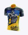 Download Men's Cycling Jersey mockup (Half Side View) in Apparel Mockups on Yellow Images Object Mockups