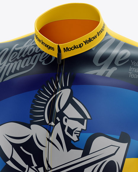 Men S Cycling Jersey Mockup Half Side View In Apparel Mockups On Yellow Images Object Mockups