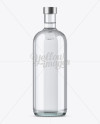 1L Clear Glass Vodka Bottle Mockup