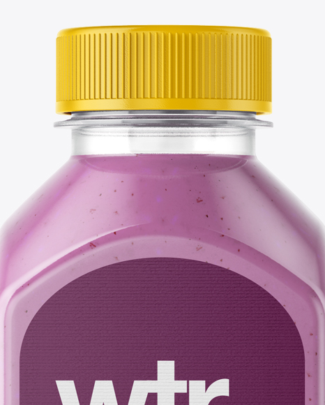 Download Square Blueberry Smoothie Bottle Mockup Front View In Bottle Mockups On Yellow Images Object Mockups PSD Mockup Templates