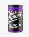 Plastic Jar Mockup - Front View in Jar Mockups on Yellow Images Object