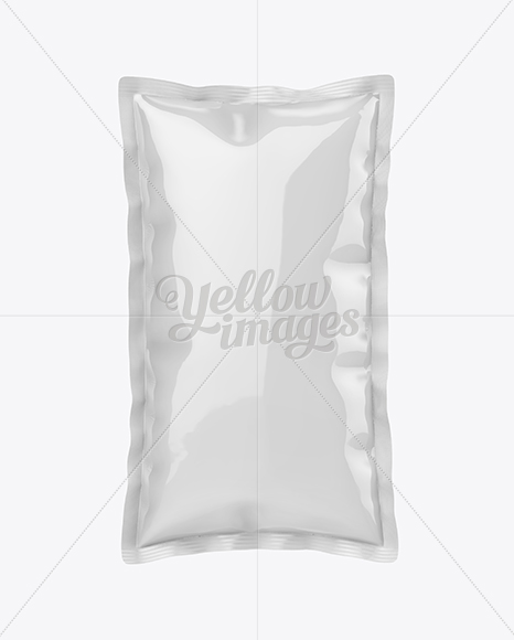 Plastic Food Bag Mockup In Flow Pack Mockups On Yellow Images Object Mockups