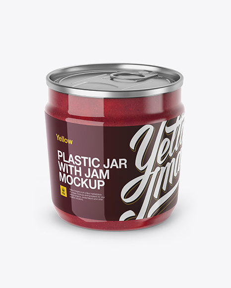 Download Plastic Jar With Cranberry Jam Mockup (High-Angle Shot) in ... Yellowimages Mockups