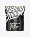 5lb Glossy Stand-Up Pouch Mockup - Front & Back Views on Yellow Images