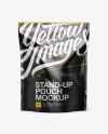 5lb Metallic Stand-Up Pouch Mockup - Front & Back Views on Yellow