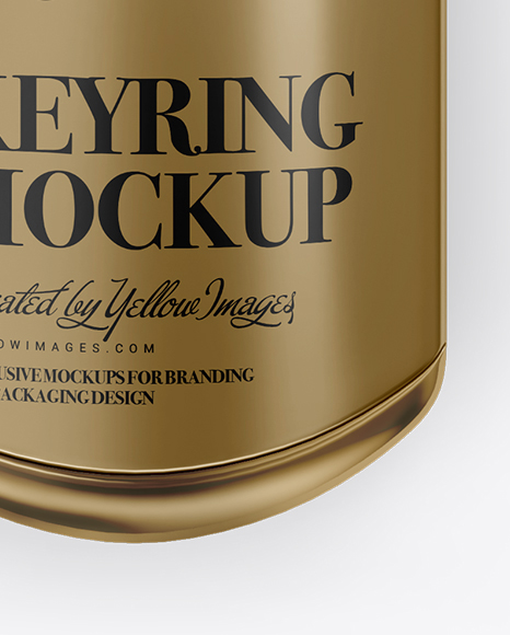 Download Free Metallic Keyring Mockup Top View In Object Mockups On Yellow Images Object Mockups PSD Mockup Template