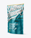 5lb Metallic Stand-Up Pouch Mockup - Halfside View on Yellow Images