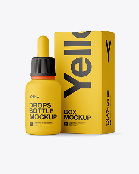 Download Glossy Bottle With Box Psd Mockup Yellowimages