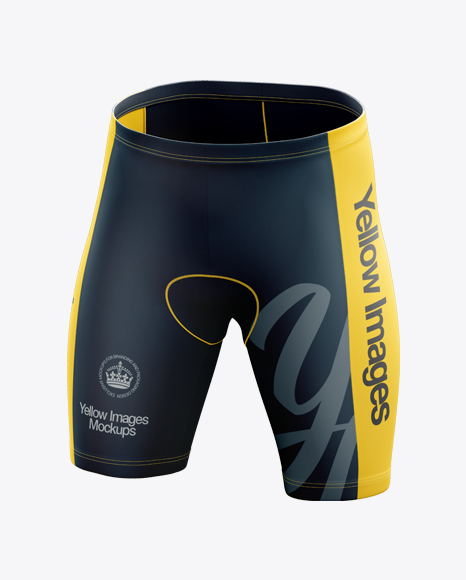 Download Men's Cycling Shorts mockup (Half Side View) in Apparel Mockups on Yellow Images Object Mockups