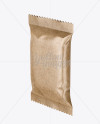 Small Kraft Snack Bar Mockup - Halfside View on Yellow Images Object