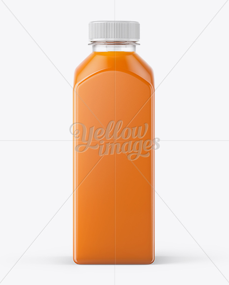 Square Carrot Juice Bottle Mockup In Bottle Mockups On Yellow Images Object Mockups