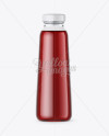 Download 300ml Clear Glass Bottle with Cherry Juice Mockup in Bottle Mockups on Yellow Images Object Mockups