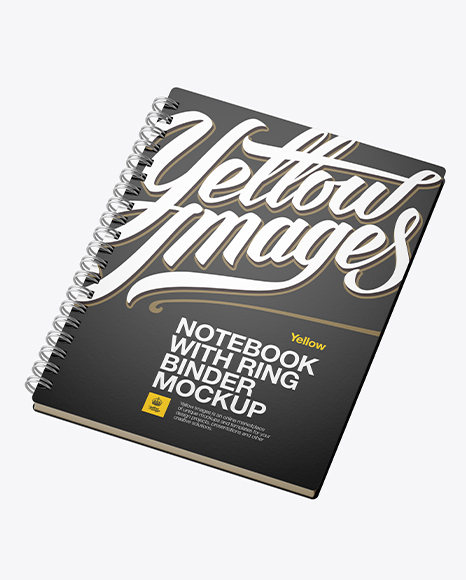 Notebook With Ring Binger Mockup - Halfside View (High-Angle Shot