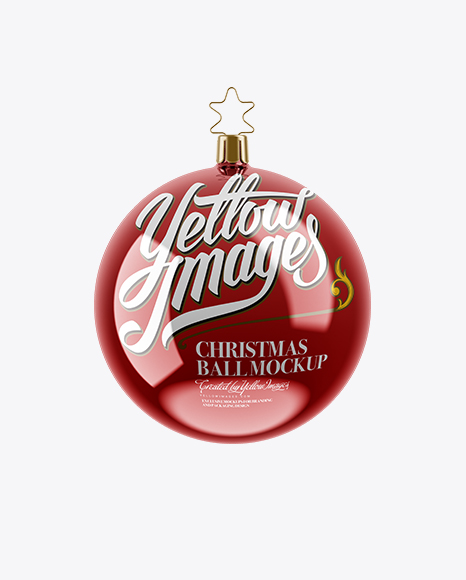 Metallic Christmas Ball Mockup - Front View