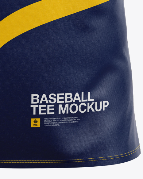 Men S Baseball T Shirt With Long Sleeves Mockup Front View In Apparel Mockups On Yellow Images Object Mockups