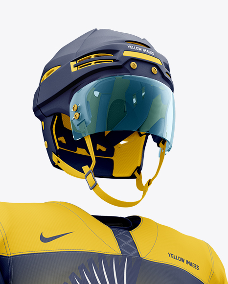 Download Men's Full Ice Hockey Kit with Visor mockup (Hero Shot) in ...