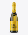 Antique Green Champagne Bottle Mockup on Yellow Images Object Mockups