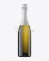 Antique Green Champagne Bottle with Textured Foil Mockup on Yellow