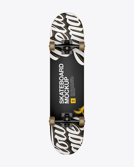 Download Skateboard Mockup Back View In Object Mockups On Yellow Images Object Mockups PSD Mockup Templates