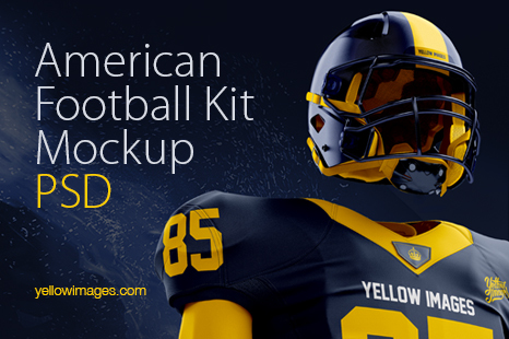 Download American Football Kit Mockup Psd In Apparel Mockups On Yellow Images Creative Store