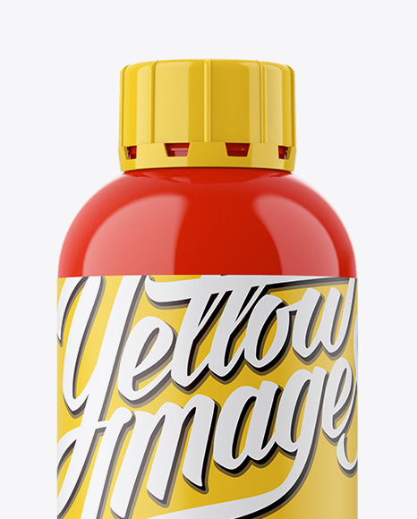 Download Glossy Plastic Bottle Mockup in Bottle Mockups on Yellow Images Object Mockups