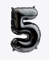 Number 5 Foil Balloon in Object Mockups on Yellow Images Object Mockups