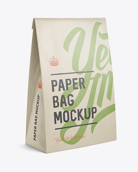 Download Paper Bag Mockup Halfside View In Bag Sack Mockups On Yellow Images Object Mockups Yellowimages Mockups