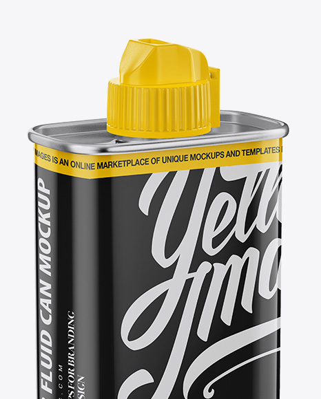 Download Lighter Fluid Can Mockup Halfside View In Can Mockups On Yellow Images Object Mockups PSD Mockup Templates