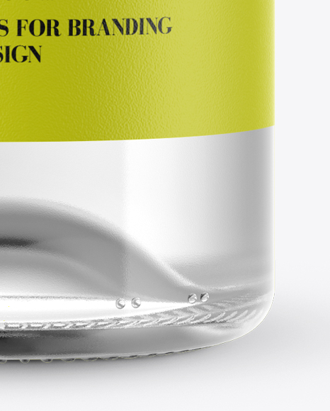 Clear Glass Bottle With Grappa Mockup on Yellow Images Object Mockups