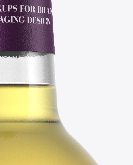 Clear Glass Bottle With White Wine Mockup In Bottle Mockups On Yellow Images Object Mockups