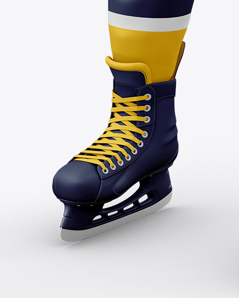 Men S Full Ice Hockey Kit With Visor Mockup Half Side View In Apparel Mockups On Yellow Images Object Mockups