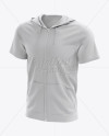 Download Short Sleeve Zip Hoodie Mockup - Halfside View in Apparel ...