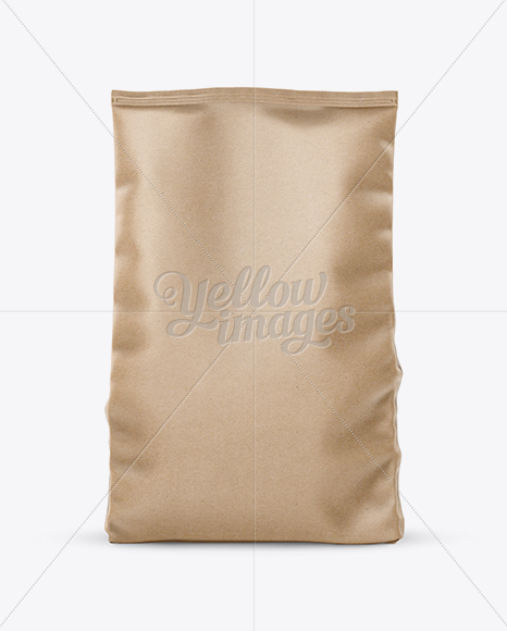 Download Kraft Stand Up Bag Mockup Front View In Bag Sack Mockups On Yellow Images Object Mockups