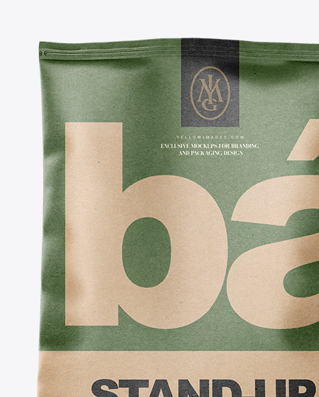 Download Kraft Stand-up Bag Mockup - Front View in Bag & Sack ...