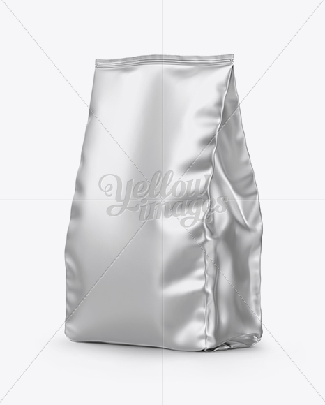 Download Matte Metallic Stand-up Bag Mockup - Half Side View in Bag & Sack Mockups on Yellow Images ...