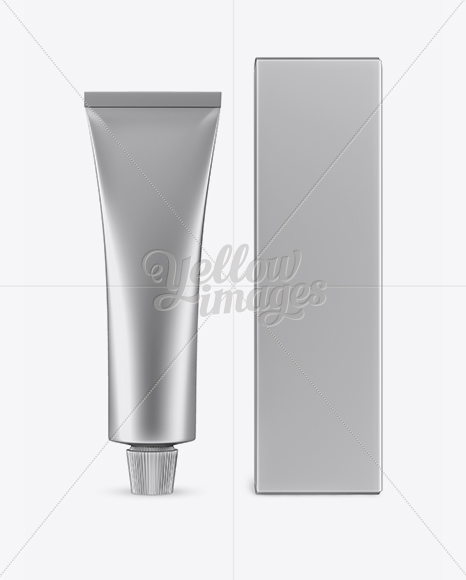 Download Metallic Cream Tube Box Mockup In Tube Mockups On Yellow Images Object Mockups Yellowimages Mockups