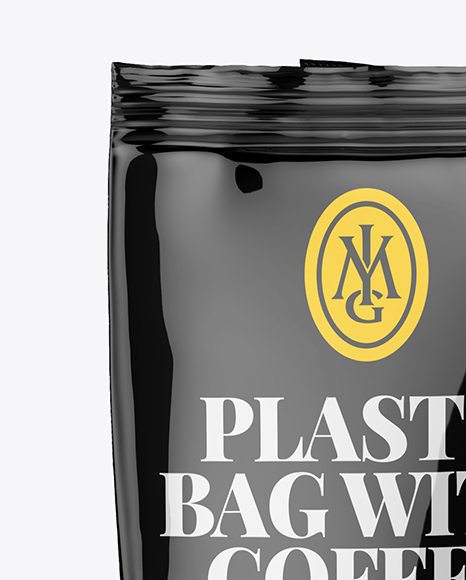 Download Clear Bag With Coffee Beans Mockup Front View In Bag Sack Mockups On Yellow Images Object Mockups Yellowimages Mockups