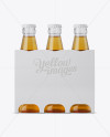 White Paper 3 Pack Beer Bottle Carrier Mockup in Bottle Mockups on