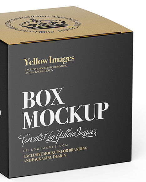 Box Mockup Half Side View High Angle Shot In Packaging Mockups On Yellow Images Object Mockups