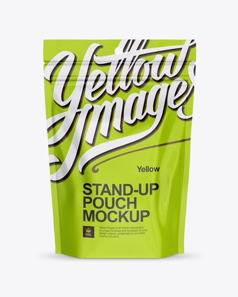 Glossy Stand Up Pouch with Zipper Mockup