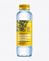 Download Square PET Water Bottle w/ Partial Shrink Sleeve Mockup in Bottle Mockups on Yellow Images ...