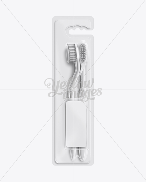 2pcs Toothbrush Blister Pack Mockup In Packaging Mockups On Yellow Images Object Mockups