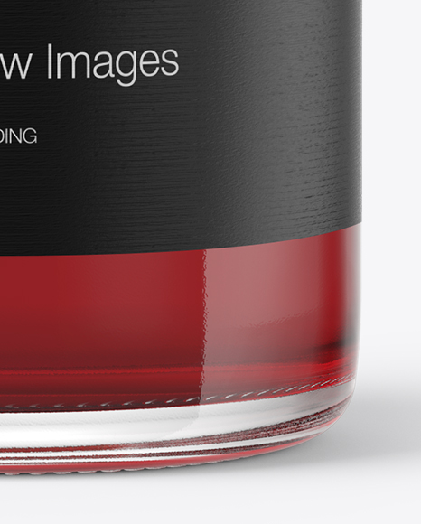Clear Glass Bottle with Red Drink Mockup PSD #2